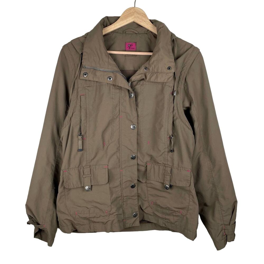 Vintage Out Living Gorpcore Brown Zip Off Sleeve Windbreaker Jacket Vest Size S